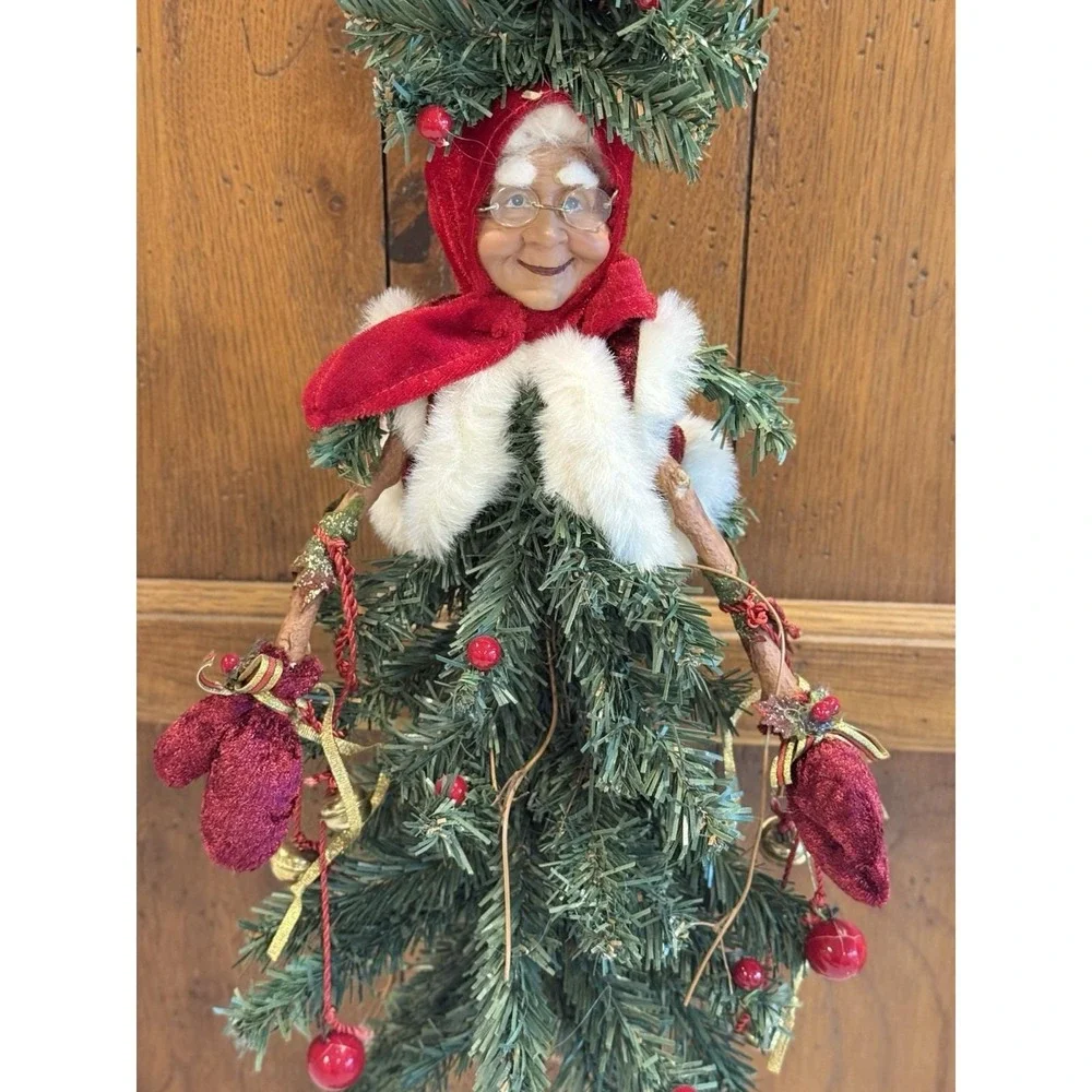 VTG Mrs Santa Posable Tree Christmas Decoration Holiday Elegance 22